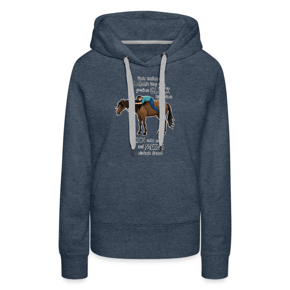 "Auf Pferd / Glück sitzen" Illustrationsstil - Frauen Premium Hoodie - Jeansblau
