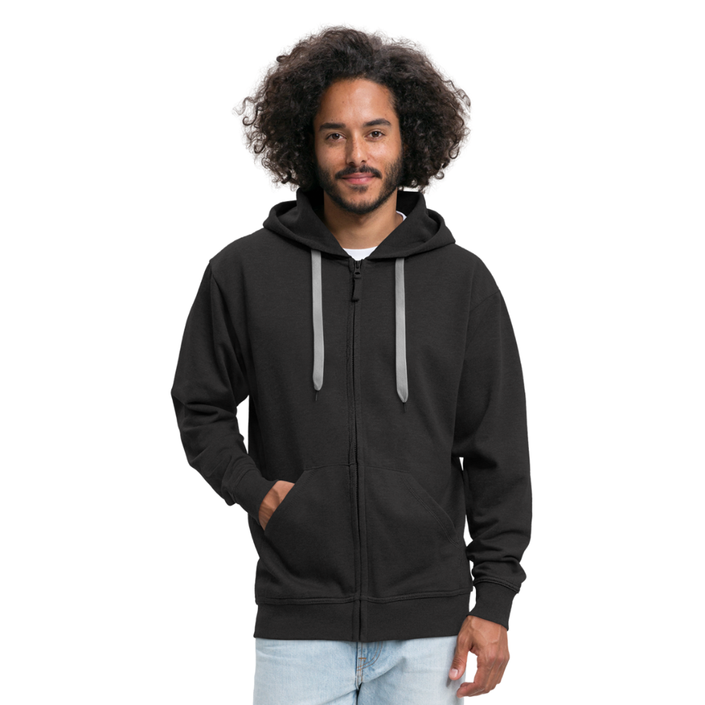 "Auf Pferd & Glück sitzen" Illustrationsstil - Männer Premium Kapuzenjacke - Schwarz
