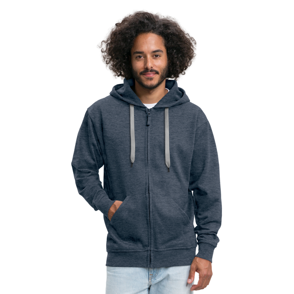 "Auf Pferd & Glück sitzen" Illustrationsstil - Männer Premium Kapuzenjacke - Jeansblau