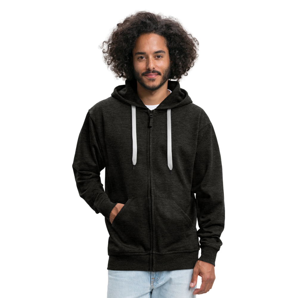 "Auf Pferd & Glück sitzen" Illustrationsstil - Männer Premium Kapuzenjacke - Anthrazit