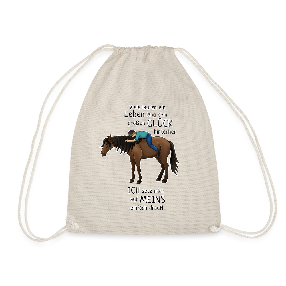 "Auf Pferd & Glück sitzen" Illustrationsstil - Stallbeutel - Natur
