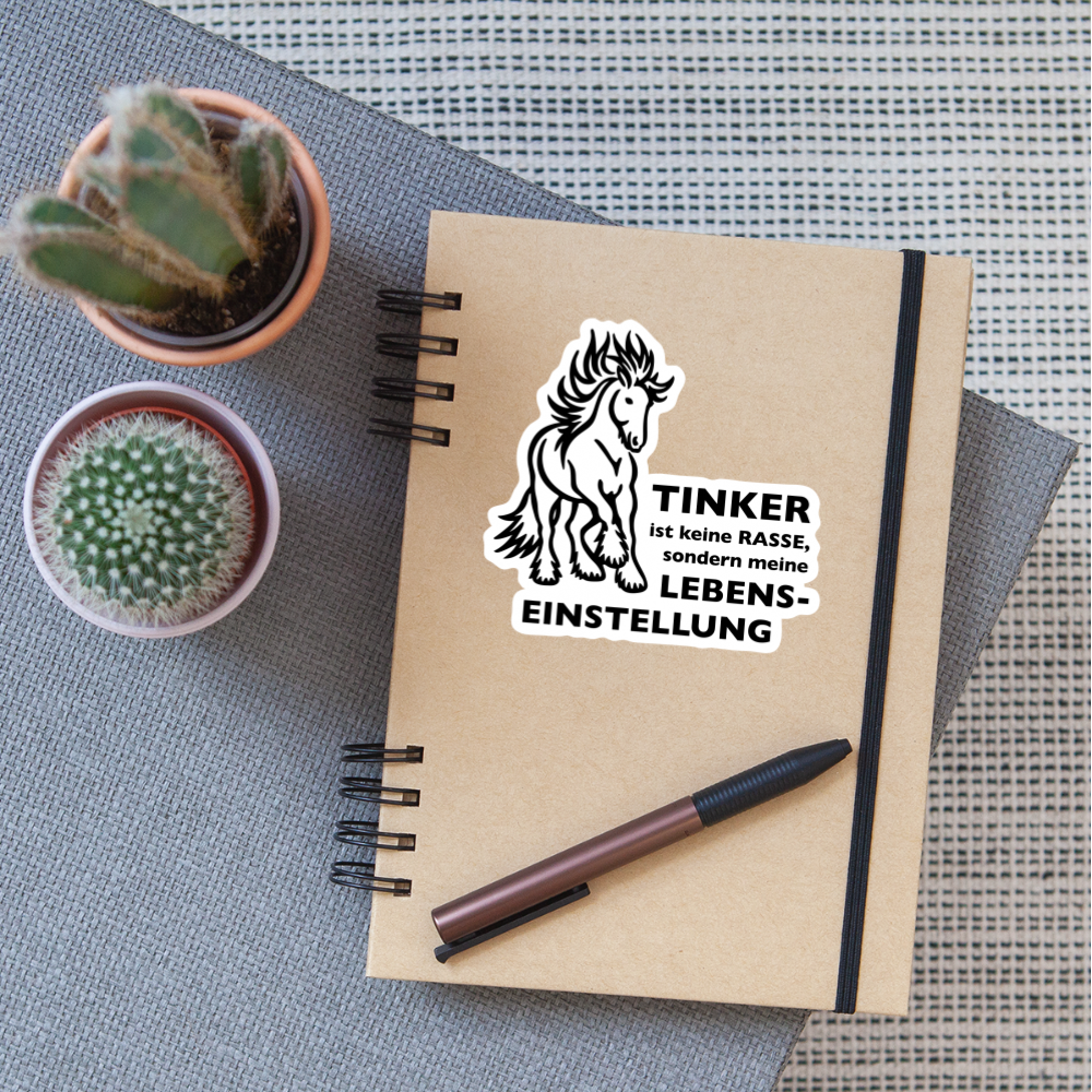 "Lebenseinstellung Tinker" Grafik-Stil - Sticker - Mattweiß