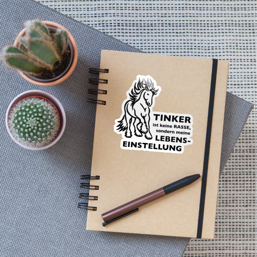"Lebenseinstellung Tinker" Grafik-Stil - Sticker - Weiß glänzend
