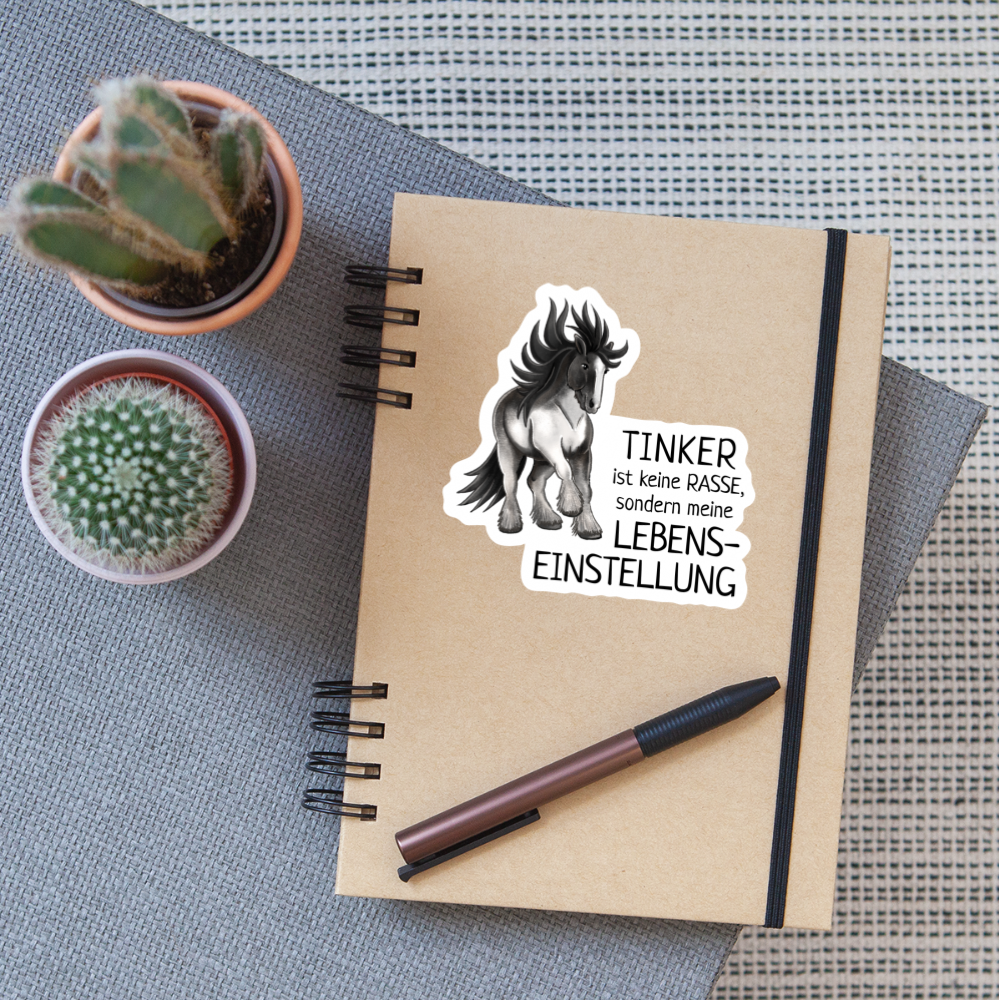 "Lebenseinstellung Tinker" Illustrations-Stil - Sticker - Mattweiß