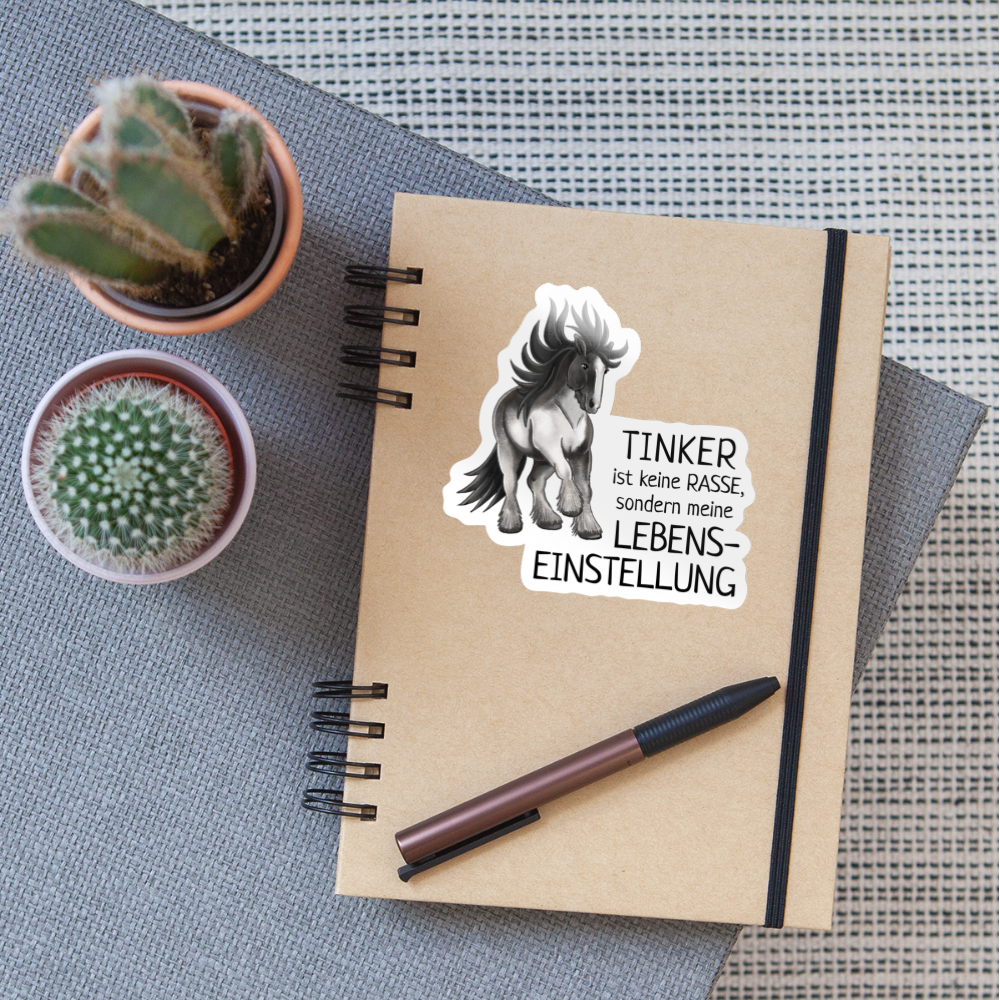 "Lebenseinstellung Tinker" Illustrations-Stil - Sticker - Weiß glänzend
