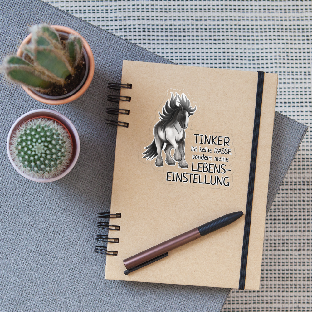 "Lebenseinstellung Tinker" Illustrations-Stil - Sticker - Transparent glänzend