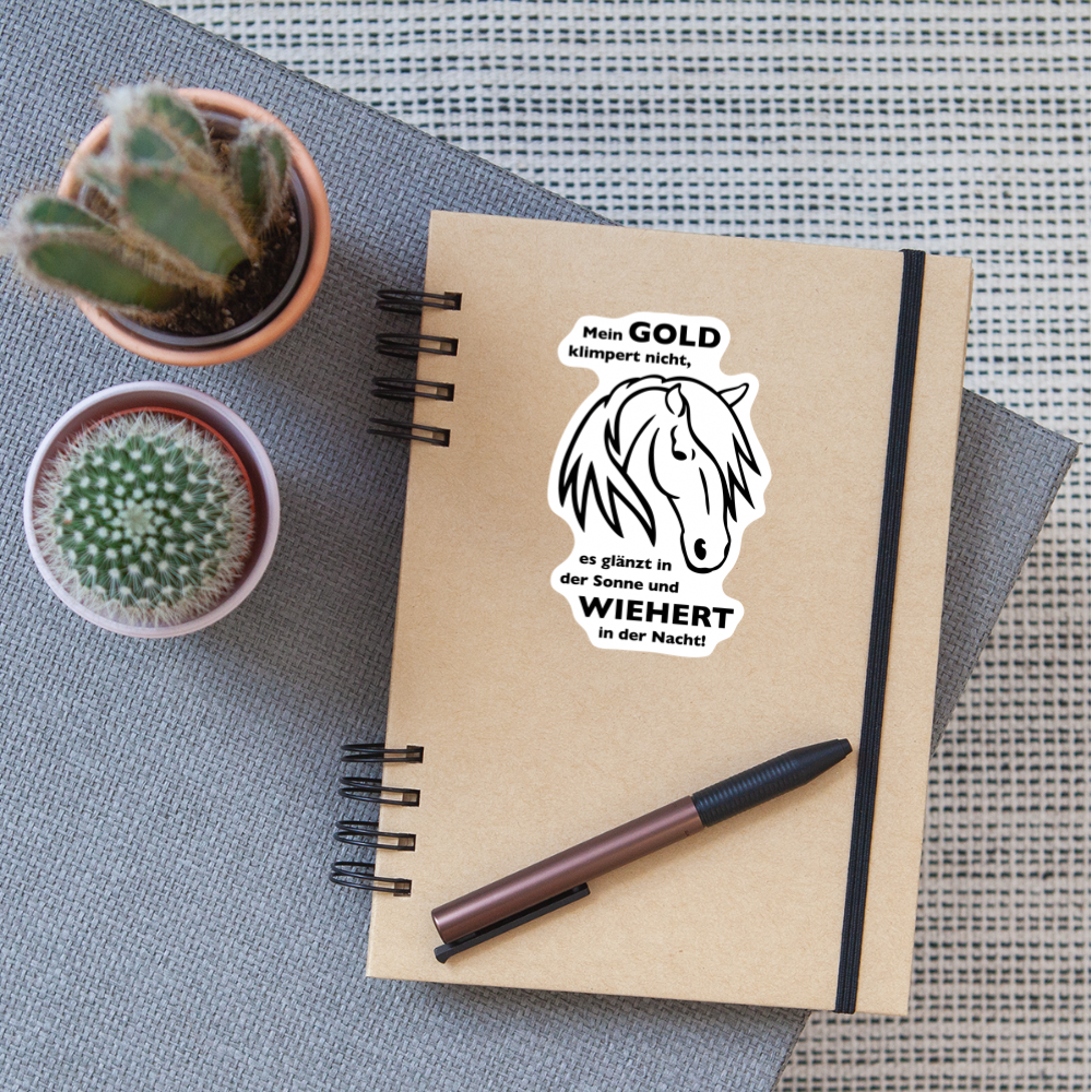 Mein Gold wiehert Grafik-Stil - Sticker - Mattweiß