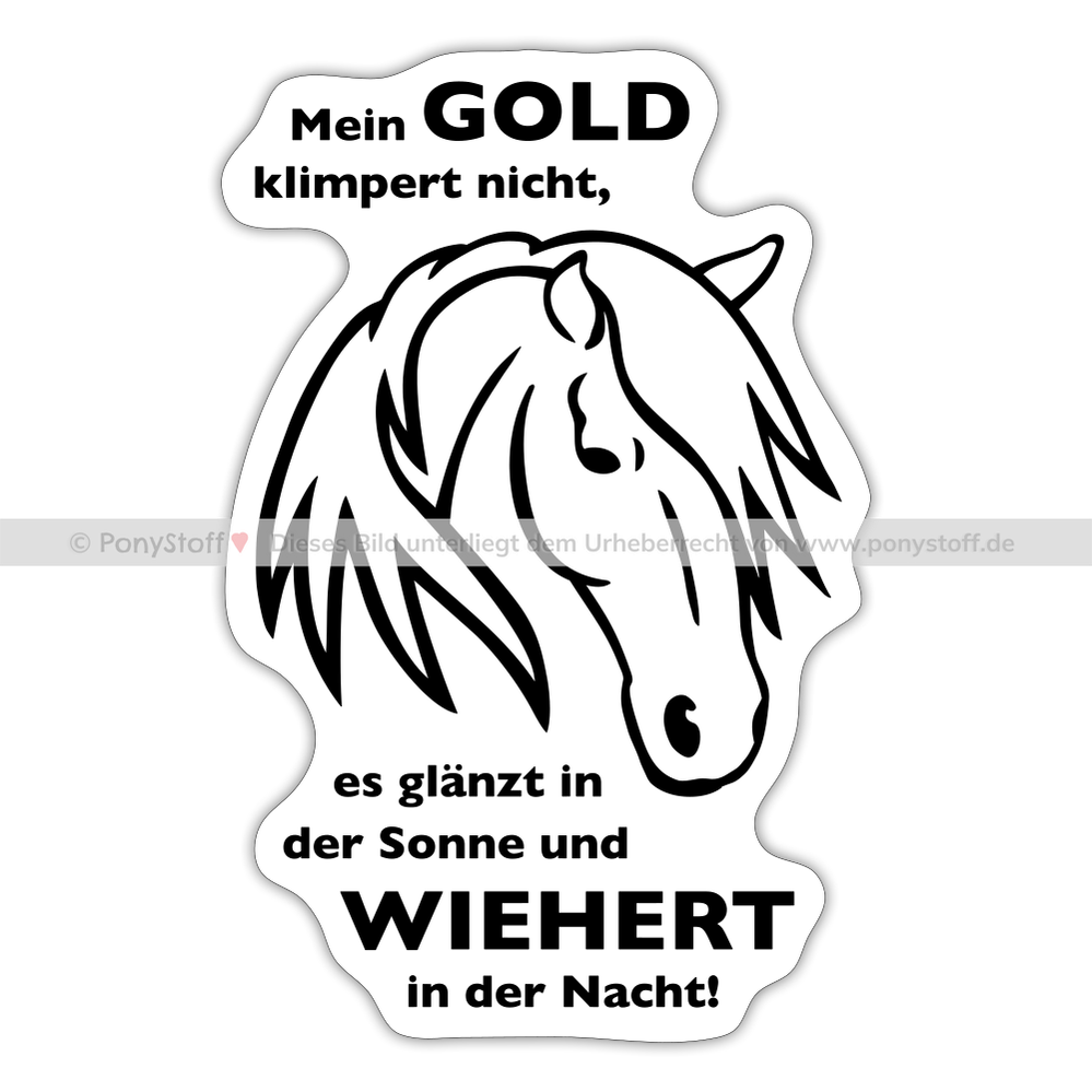 Mein Gold wiehert Grafik-Stil - Sticker - Mattweiß