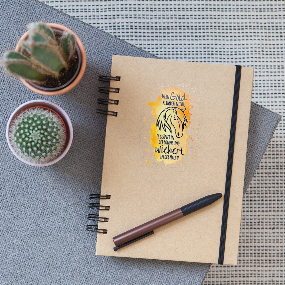 "Mein Gold wiehert" Aquarell-Stil - Sticker - Transparent glänzend