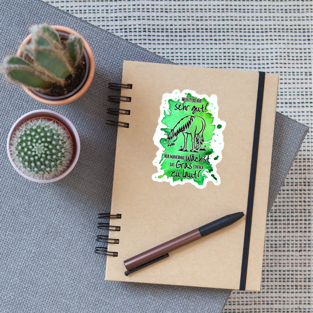 "Lautes Gras" Aquarell-Stil - Sticker - Mattweiß