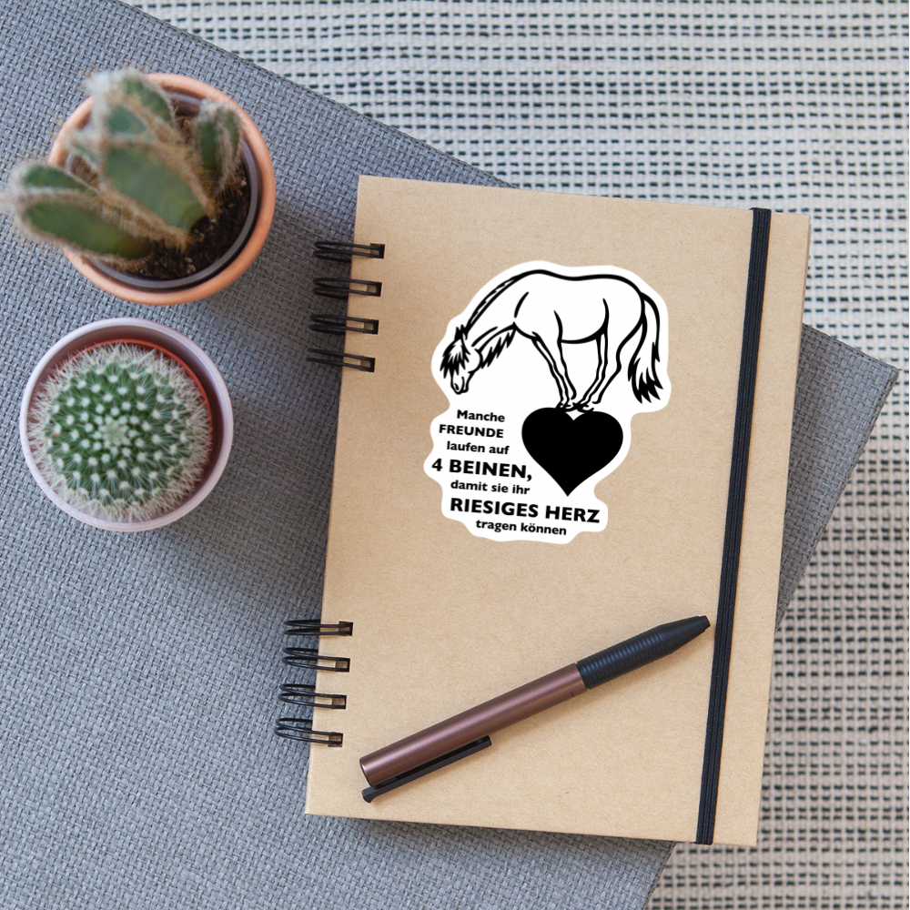 "Freund mit riesigem Herz" Grafik-Stil - Sticker - Mattweiß