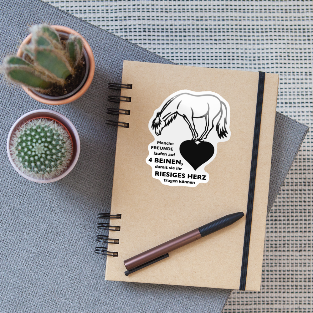 "Freund mit riesigem Herz" Grafik-Stil - Sticker - Weiß glänzend