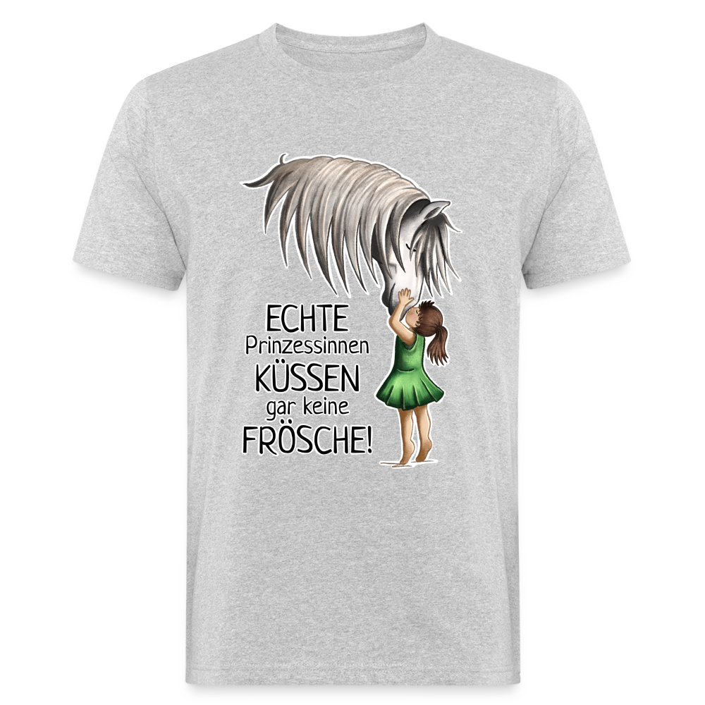 "Prinzessinnen-Kuss" Illustrations-Stil - Männer Bio-T-Shirt - Grau meliert