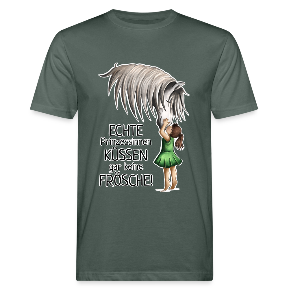 "Prinzessinnen-Kuss" Illustrations-Stil - Männer Bio-T-Shirt - Graugrün