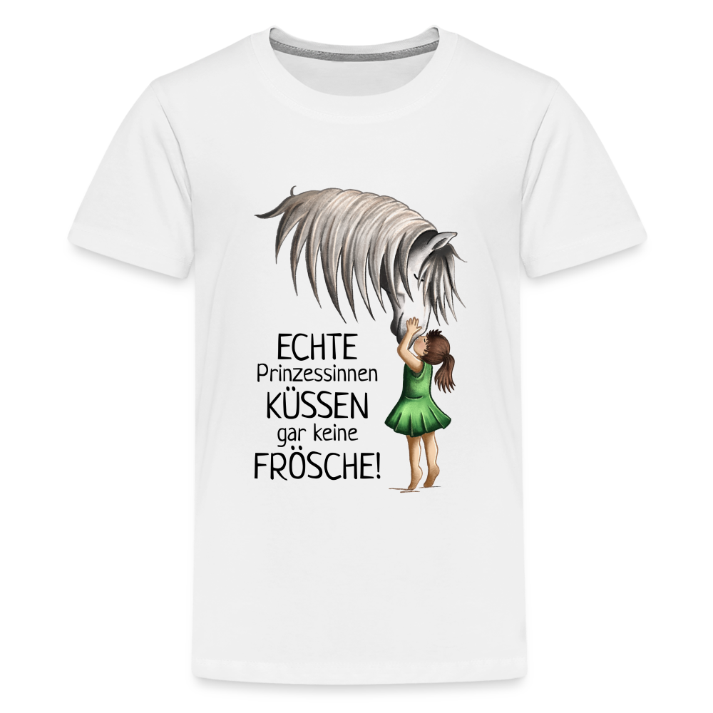 "Prinzessinnen-Kuss" Illustrations-Stil - Teenager T-Shirt - weiß
