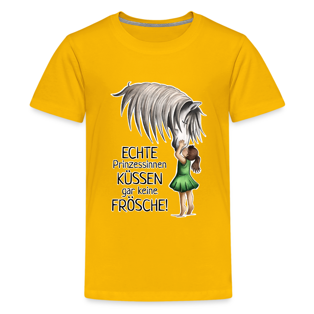 "Prinzessinnen-Kuss" Illustrations-Stil - Teenager T-Shirt - Sonnengelb