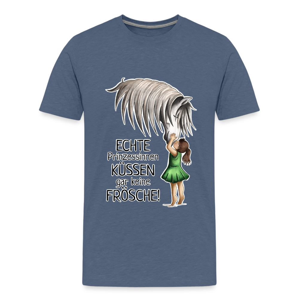 "Prinzessinnen-Kuss" Illustrations-Stil - Teenager T-Shirt - Blau meliert