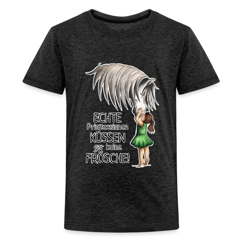 "Prinzessinnen-Kuss" Illustrations-Stil - Teenager T-Shirt - Anthrazit