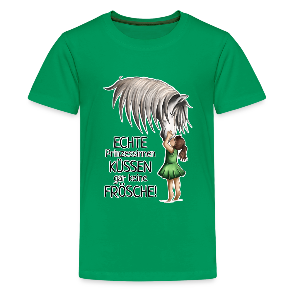 "Prinzessinnen-Kuss" Illustrations-Stil - Teenager T-Shirt - Kelly Green