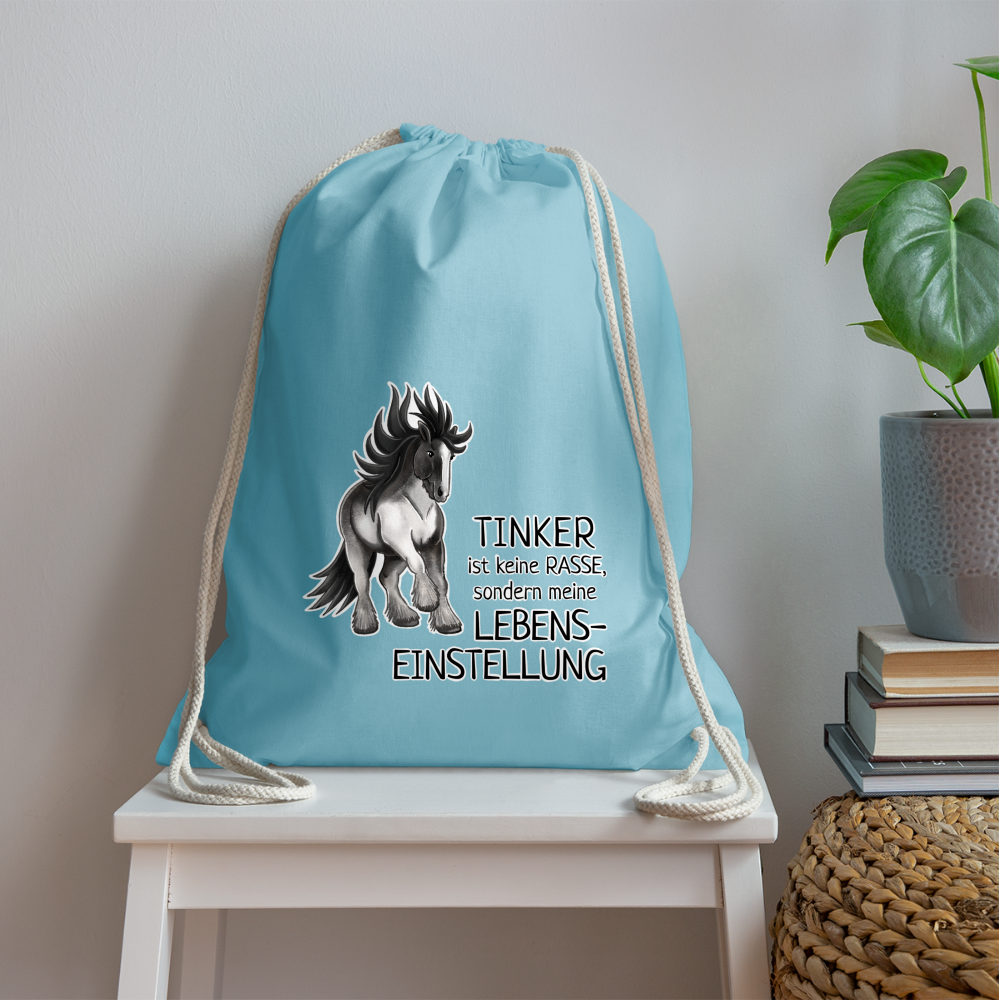 "Lebenseinstellung Tinker" Illustrations-Stil - Stallbeutel - Aqua