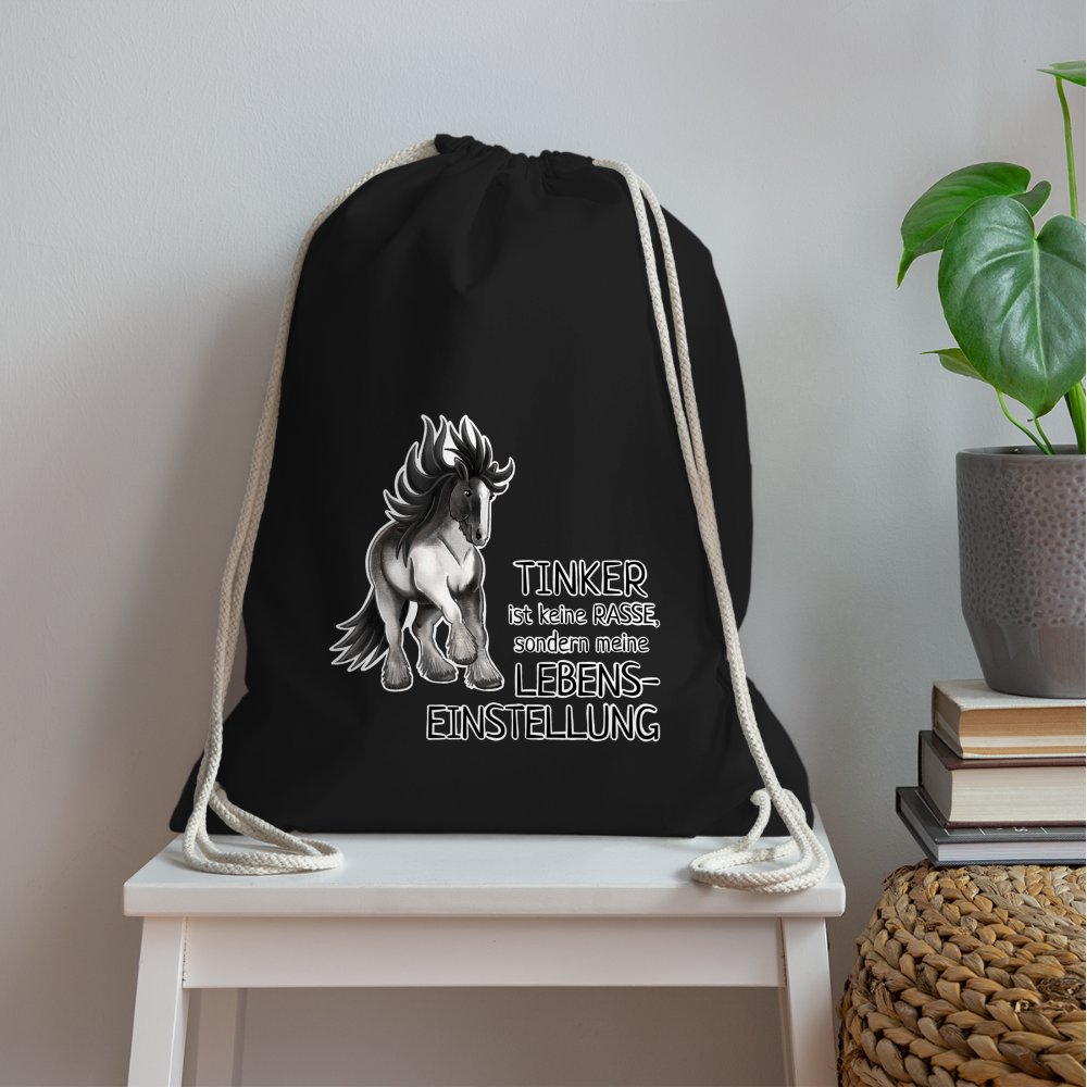 "Lebenseinstellung Tinker" Illustrations-Stil - Stallbeutel - Schwarz