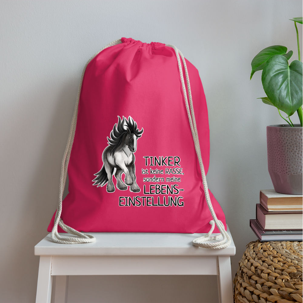 "Lebenseinstellung Tinker" Illustrations-Stil - Stallbeutel - Fuchsia