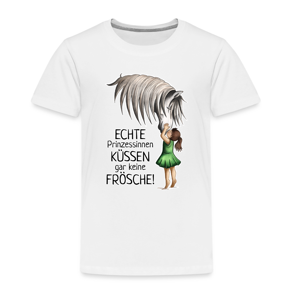 "Prinzessinnen-Kuss" Illustrations-Stil - Kinder T-Shirt - weiß