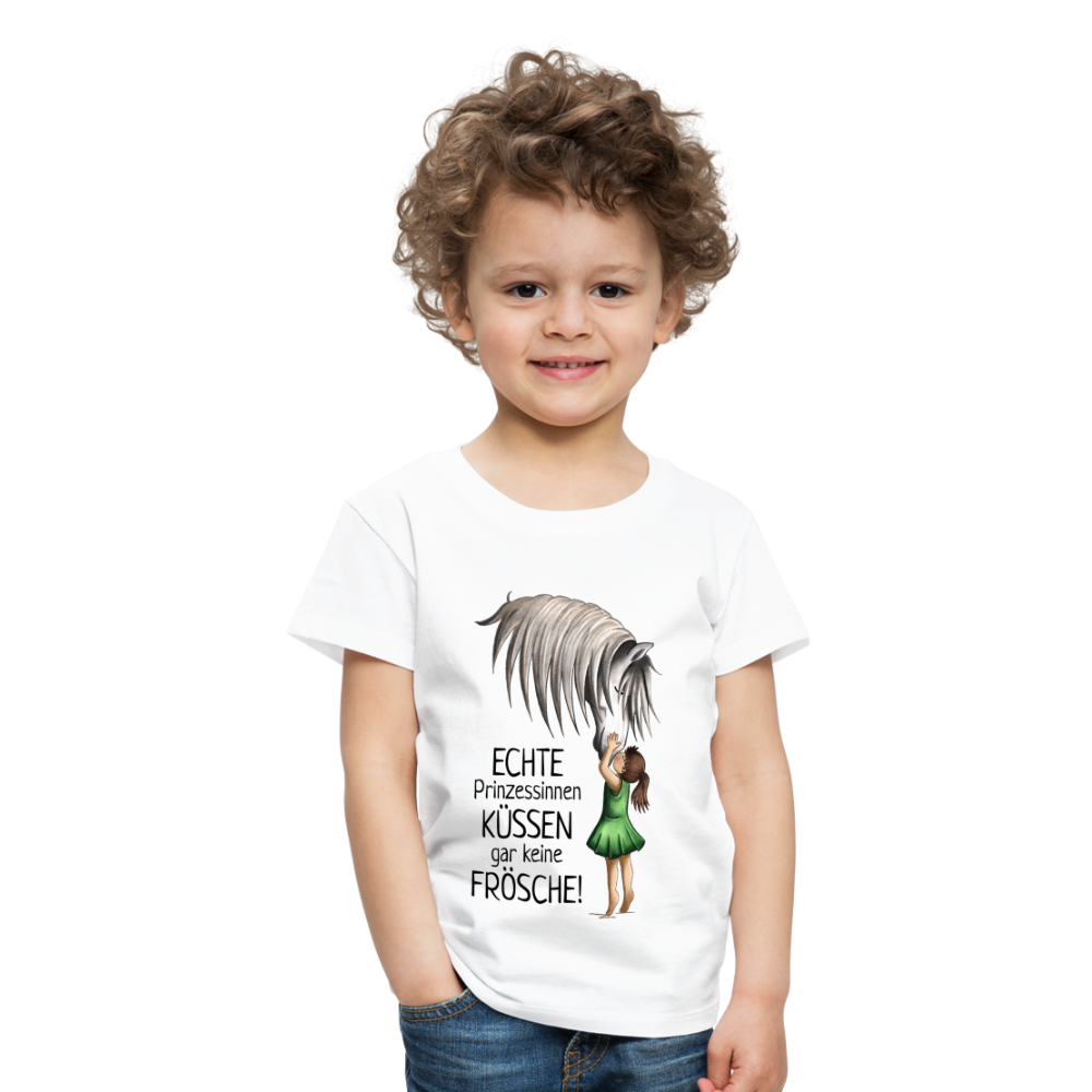 "Prinzessinnen-Kuss" Illustrations-Stil - Kinder T-Shirt - weiß