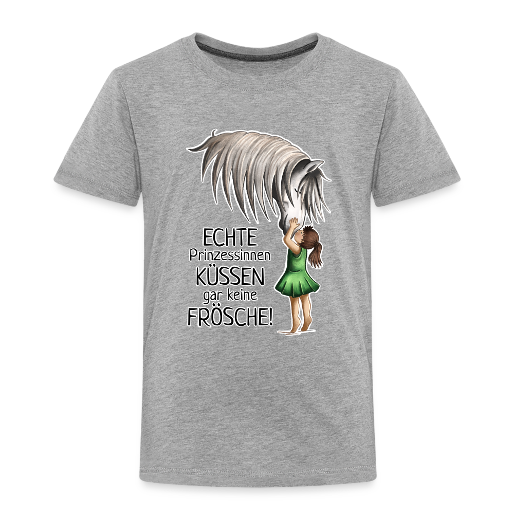 "Prinzessinnen-Kuss" Illustrations-Stil - Kinder T-Shirt - Grau meliert
