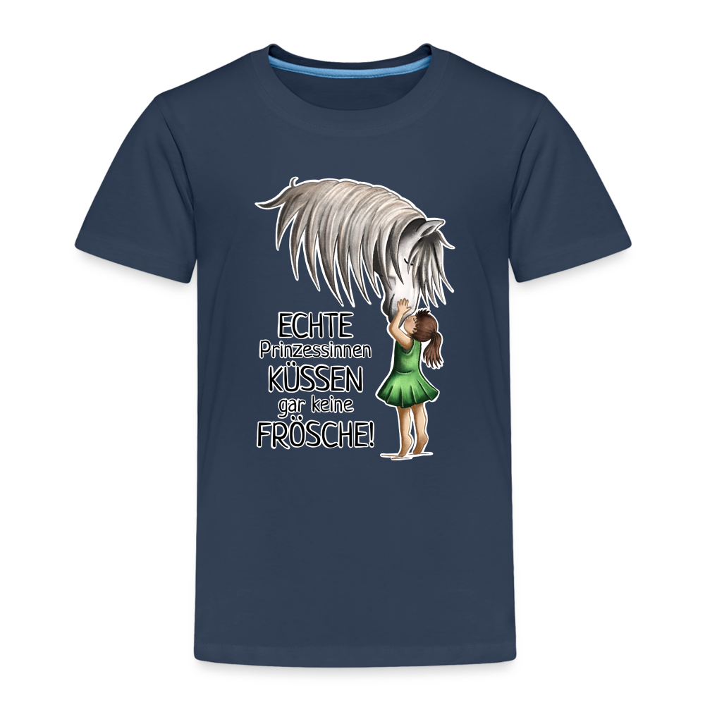 "Prinzessinnen-Kuss" Illustrations-Stil - Kinder T-Shirt - Navy