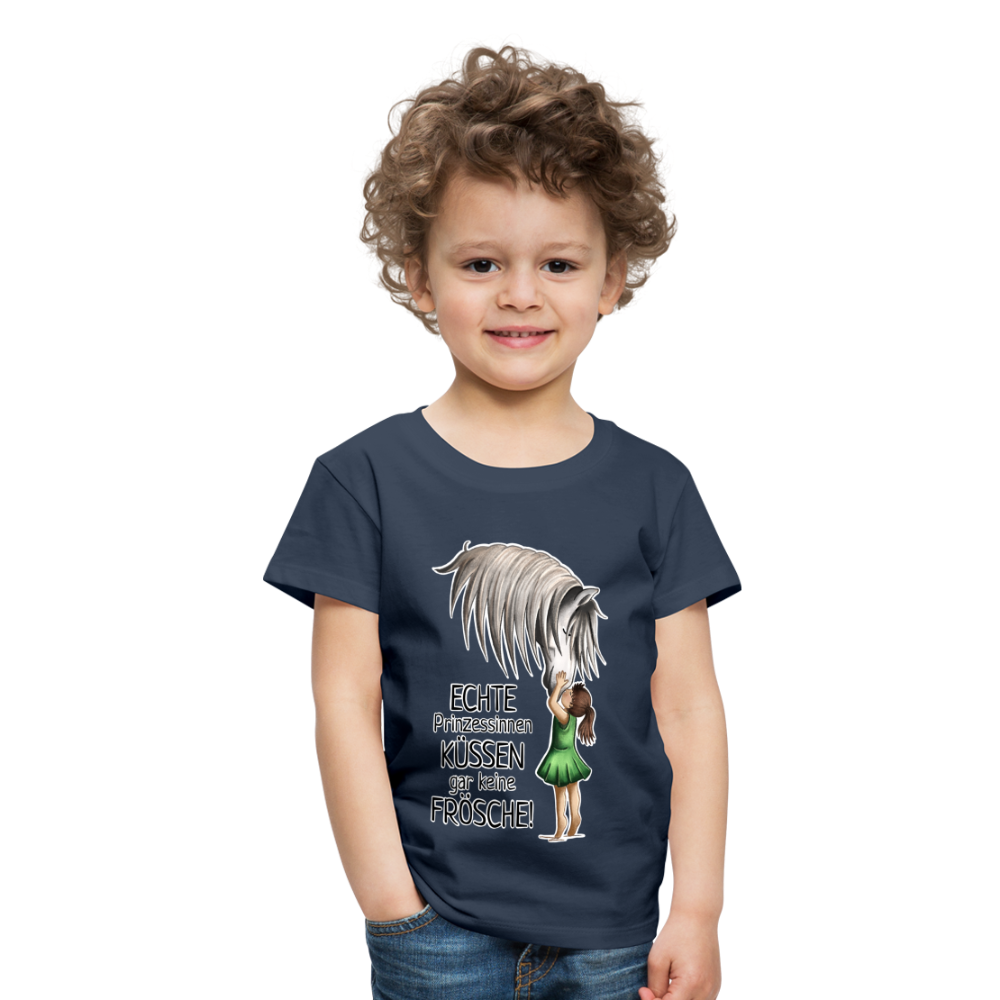 "Prinzessinnen-Kuss" Illustrations-Stil - Kinder T-Shirt - Navy