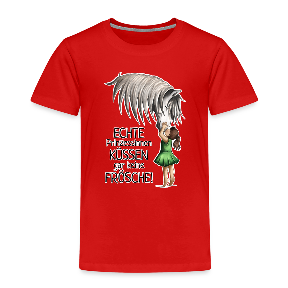 "Prinzessinnen-Kuss" Illustrations-Stil - Kinder T-Shirt - Rot