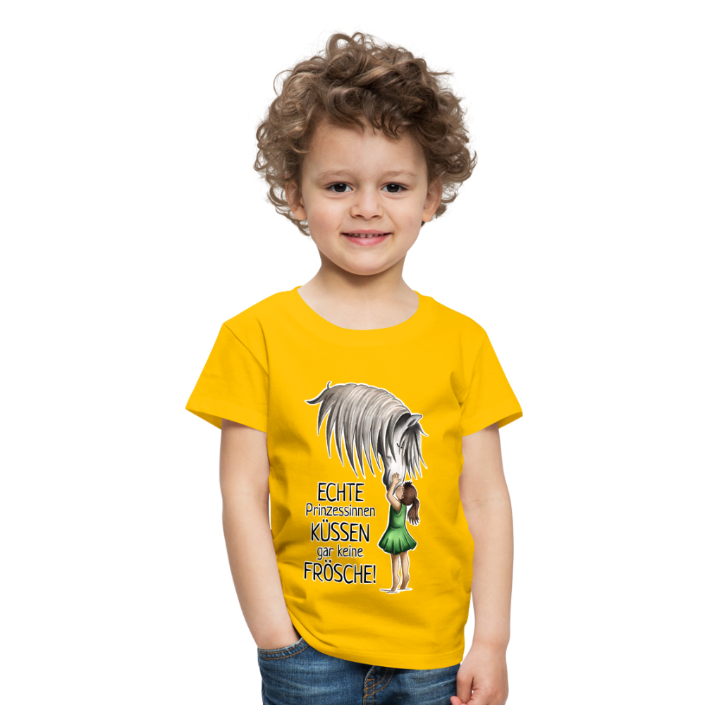 "Prinzessinnen-Kuss" Illustrations-Stil - Kinder T-Shirt - Sonnengelb