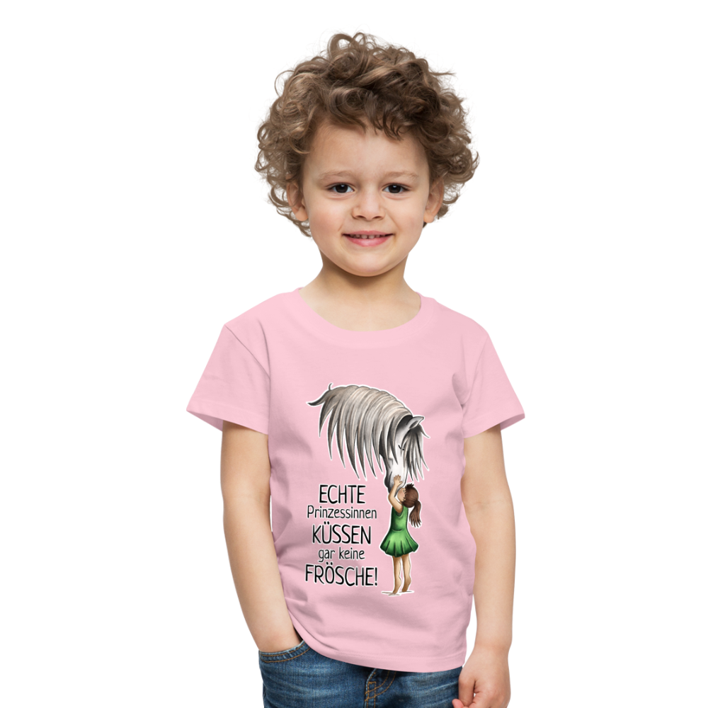 "Prinzessinnen-Kuss" Illustrations-Stil - Kinder T-Shirt - Hellrosa