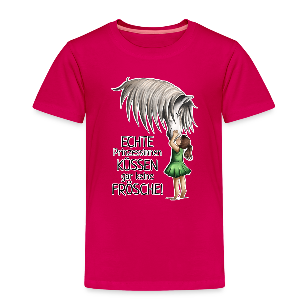 "Prinzessinnen-Kuss" Illustrations-Stil - Kinder T-Shirt - dunkles Pink