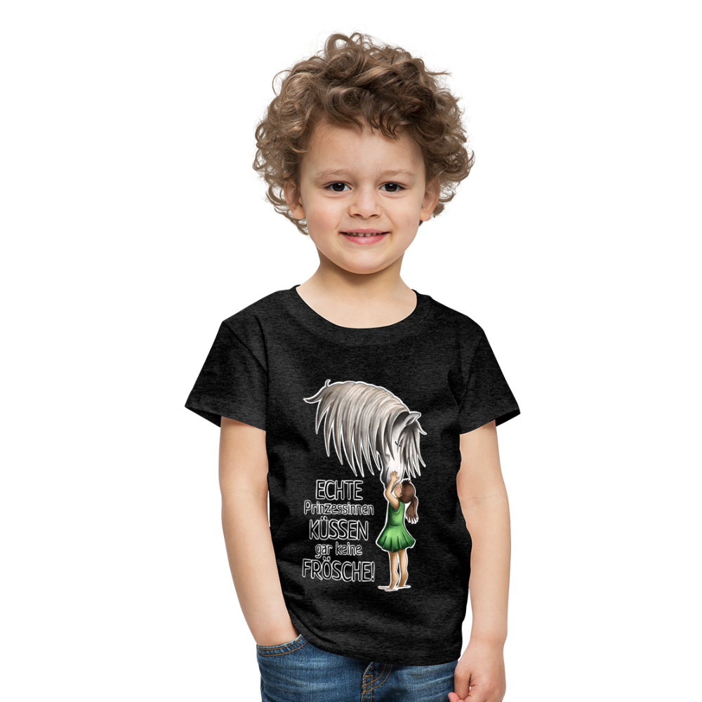 "Prinzessinnen-Kuss" Illustrations-Stil - Kinder T-Shirt - Anthrazit