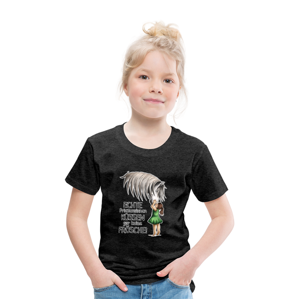 "Prinzessinnen-Kuss" Illustrations-Stil - Kinder T-Shirt - Anthrazit