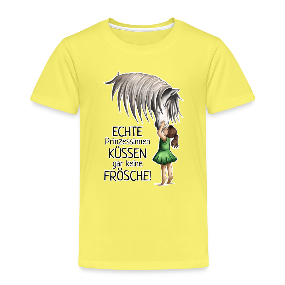 "Prinzessinnen-Kuss" Illustrations-Stil - Kinder T-Shirt - Gelb