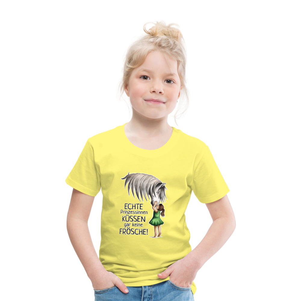 "Prinzessinnen-Kuss" Illustrations-Stil - Kinder T-Shirt - Gelb