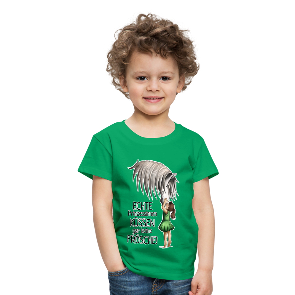 "Prinzessinnen-Kuss" Illustrations-Stil - Kinder T-Shirt - Kelly Green