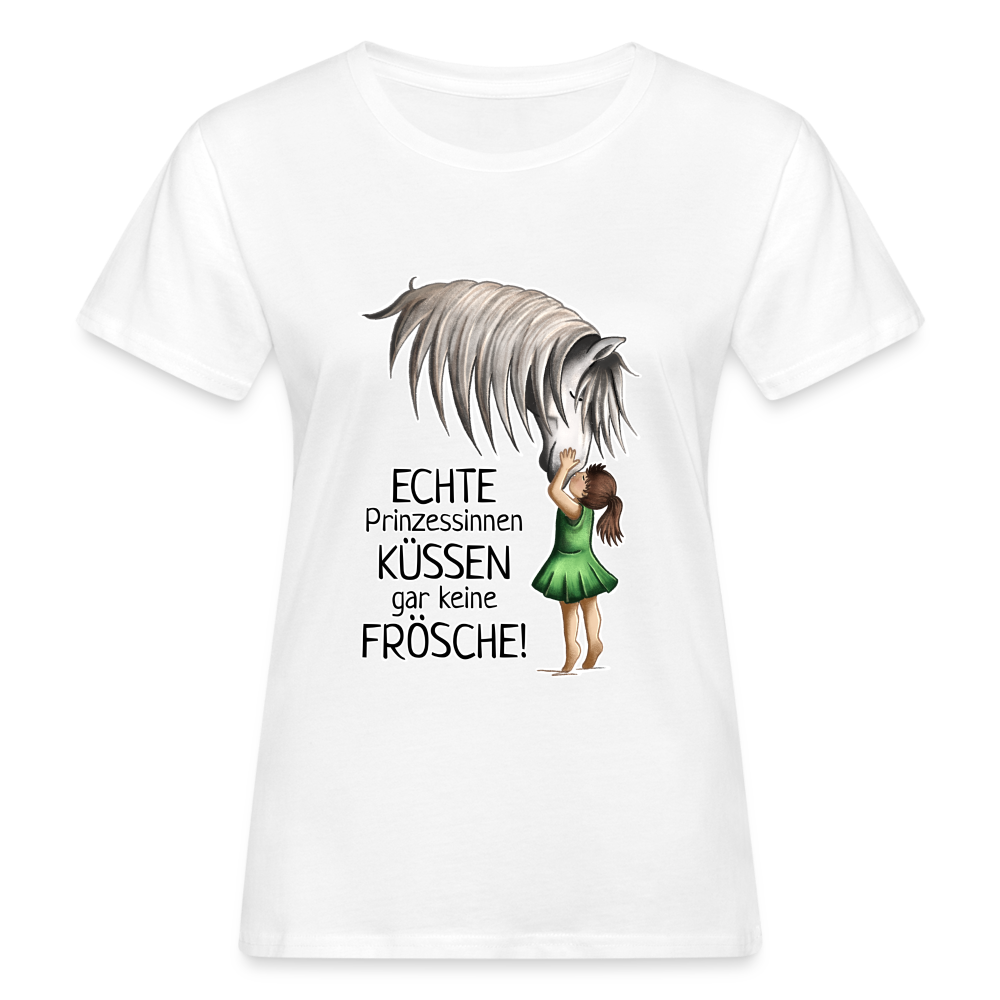 "Prinzessinnen-Kuss" Illustrations-Stil - Frauen Bio-T-Shirt - weiß