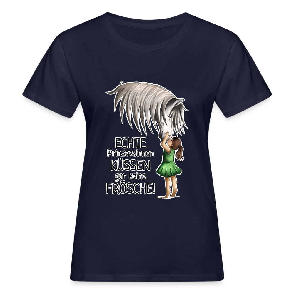 "Prinzessinnen-Kuss" Illustrations-Stil - Frauen Bio-T-Shirt - Navy