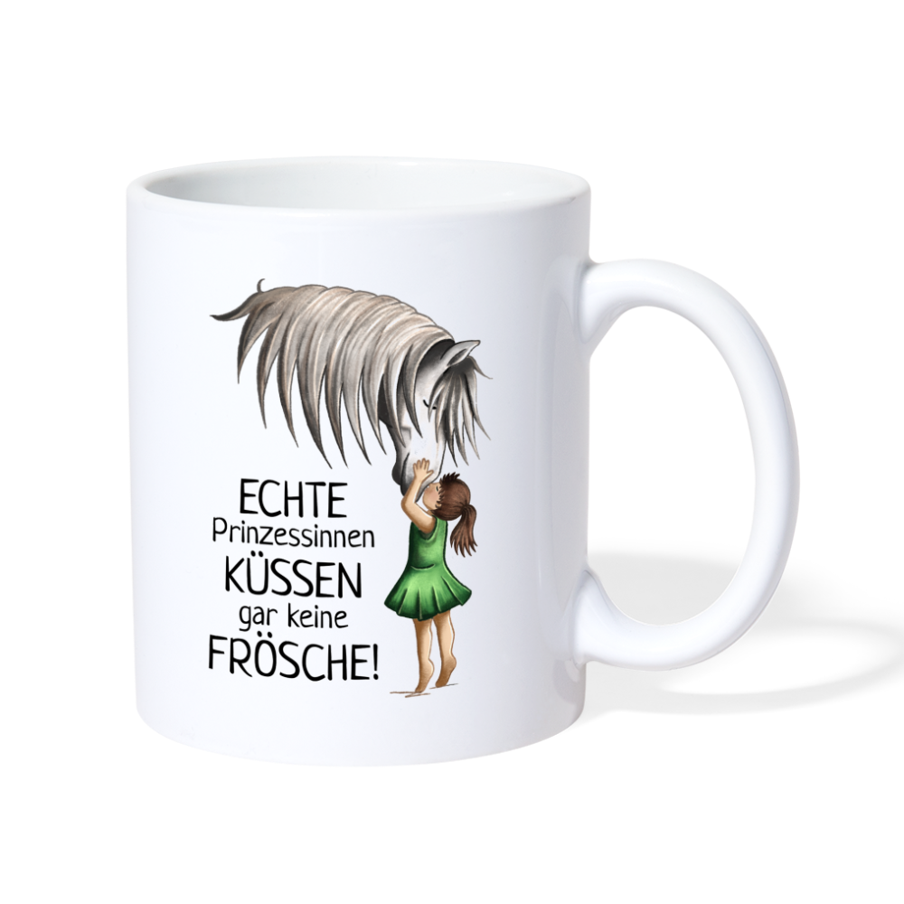 "Prinzessinnen-Kuss" Illustrations-Stil - Tasse weiß - weiß