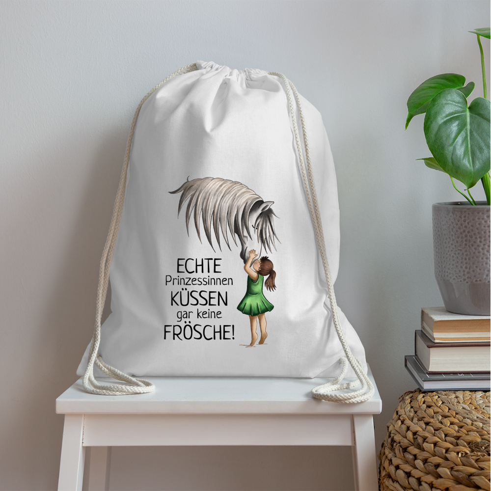"Prinzessinnen-Kuss" Illustrations-Stil - Stallbeutel - weiß