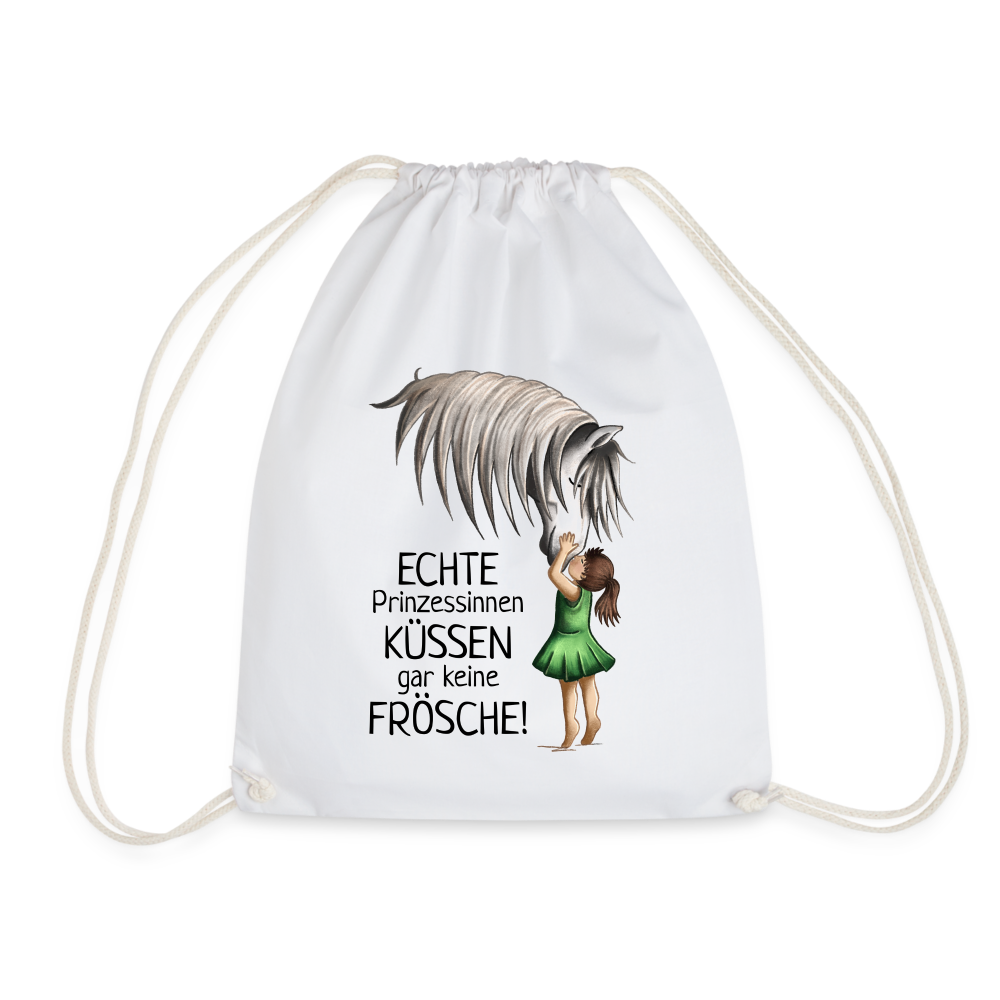 "Prinzessinnen-Kuss" Illustrations-Stil - Stallbeutel - weiß