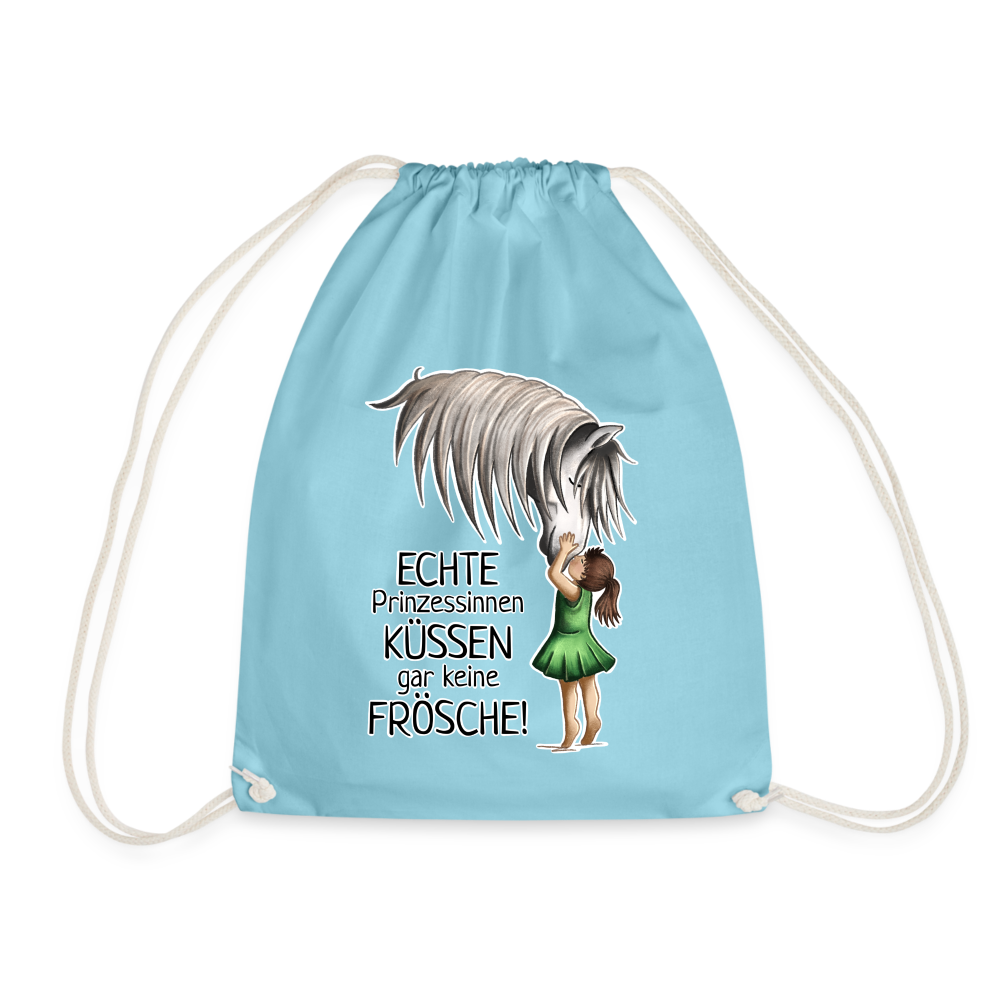 "Prinzessinnen-Kuss" Illustrations-Stil - Stallbeutel - Aqua