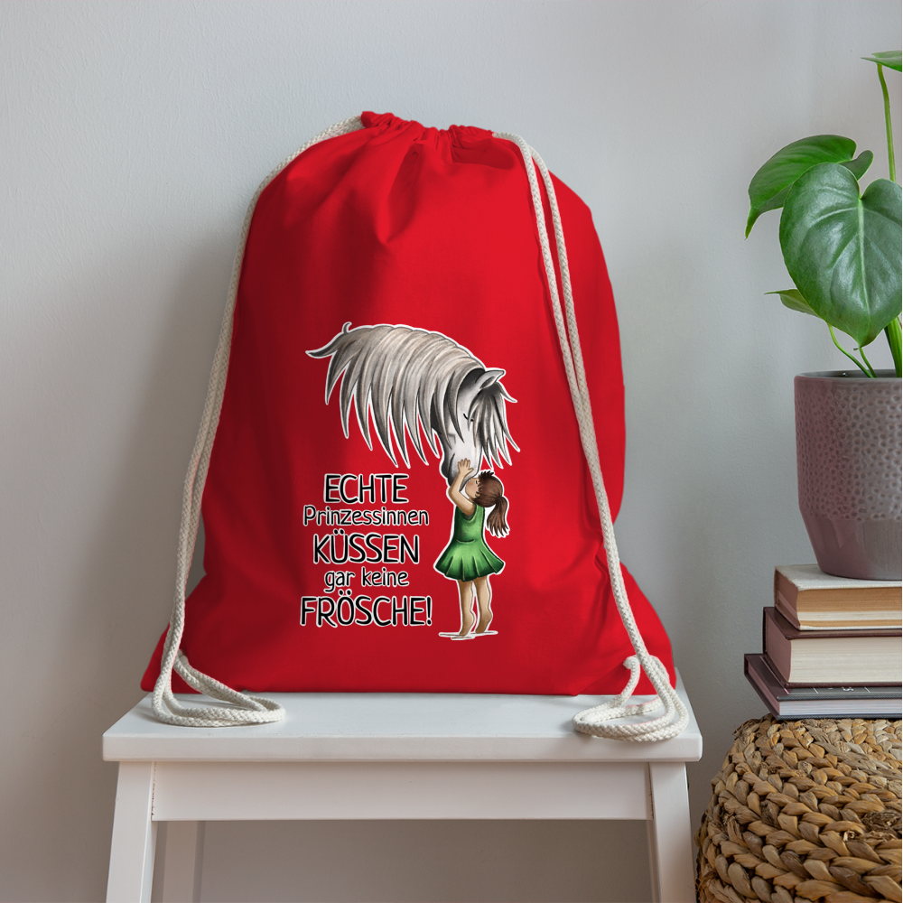 "Prinzessinnen-Kuss" Illustrations-Stil - Stallbeutel - Rot