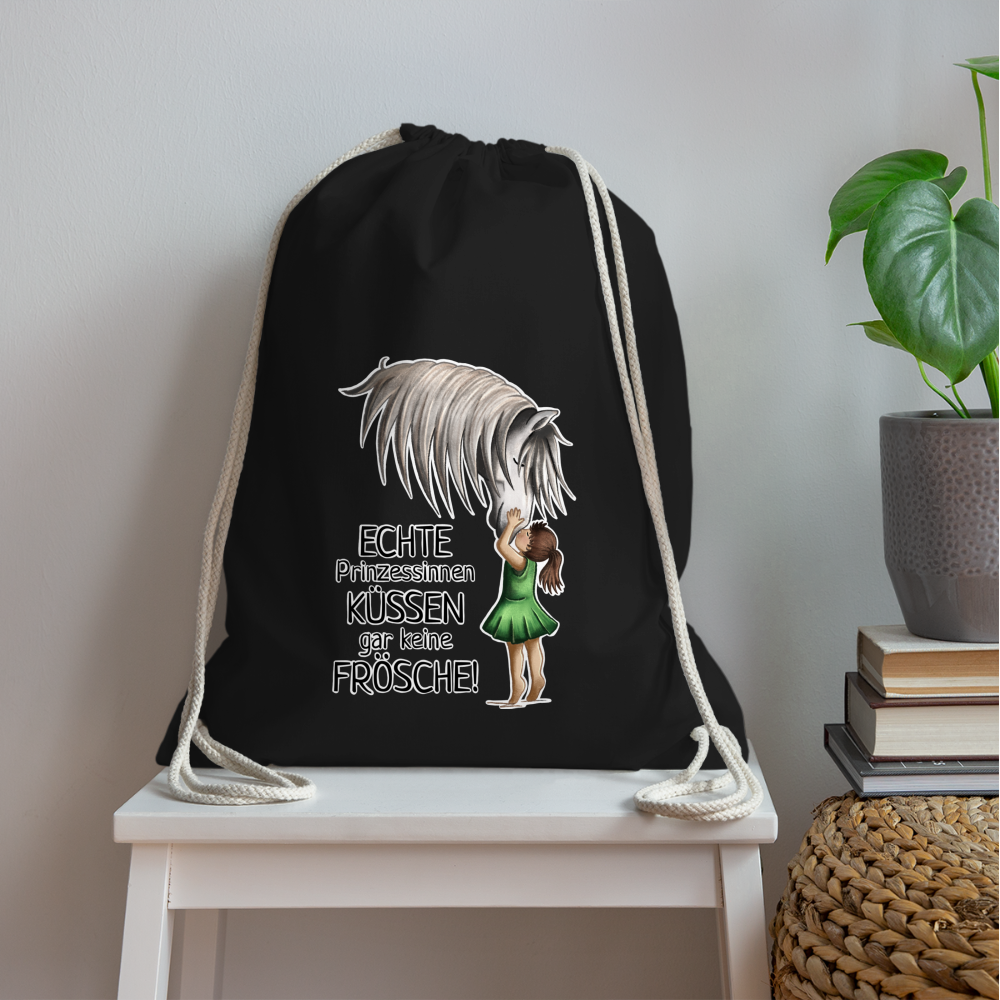 "Prinzessinnen-Kuss" Illustrations-Stil - Stallbeutel - Schwarz