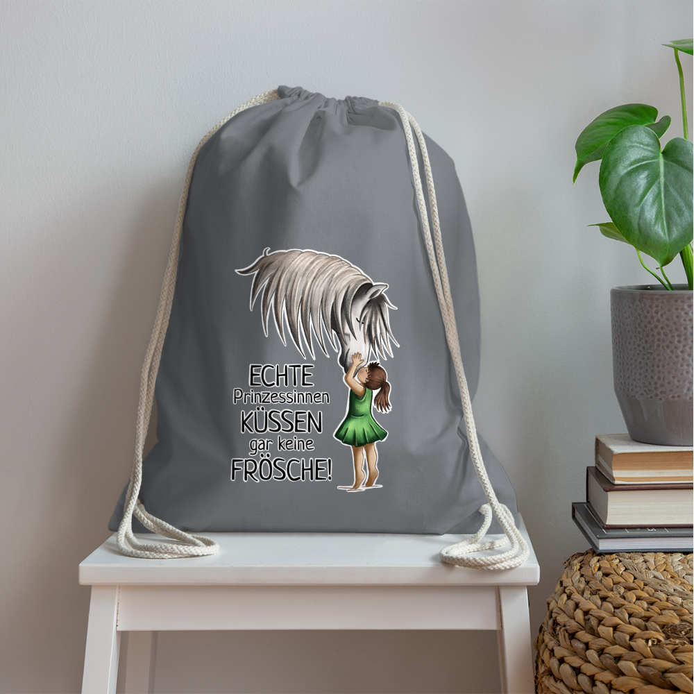 "Prinzessinnen-Kuss" Illustrations-Stil - Stallbeutel - Grau