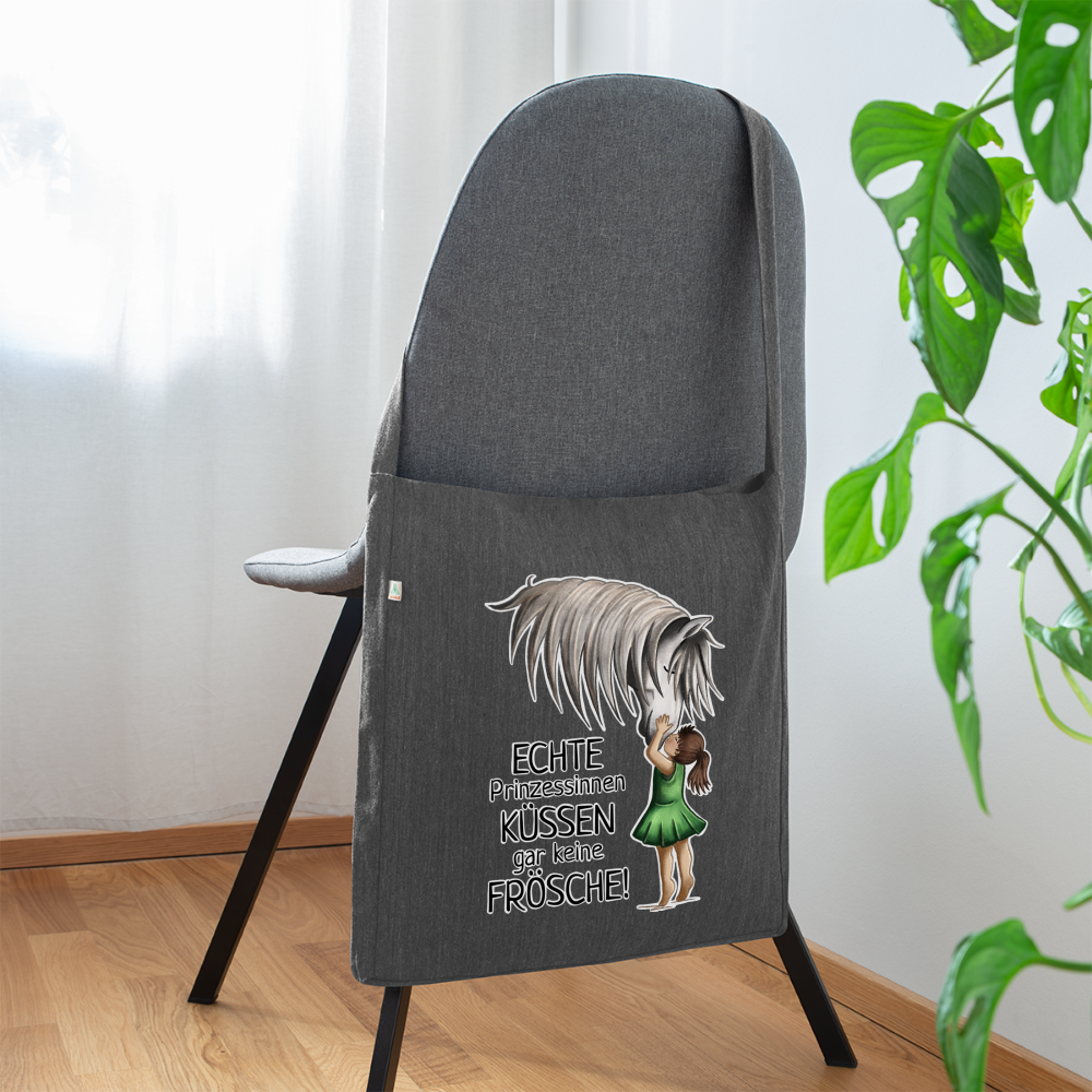 "Prinzessinnen-Kuss" Illustrations-Stil - Schultertasche - Dunkelgrau meliert
